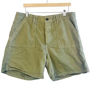 Vtg Lucky Brand Utility Shorts Olive Green Button Fly Relaxed 30‎ Gorpcore Boho
